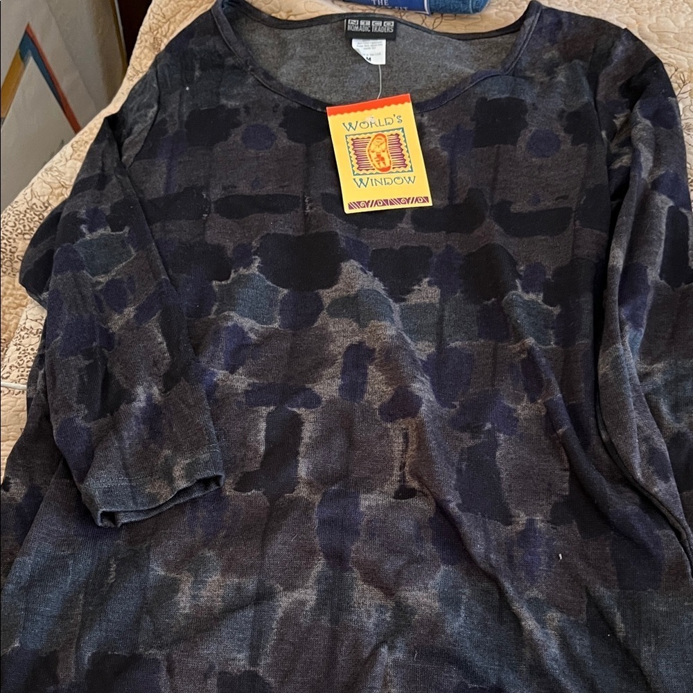 Nomadic Traders Black Camo Tunic Shirt Tails Size M